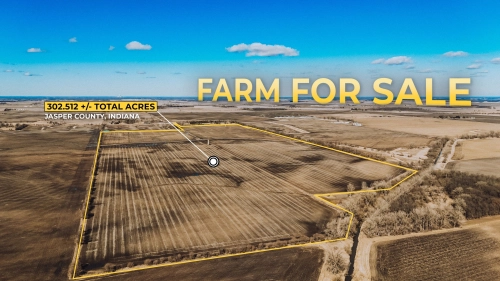 302.512 +/- Acres of Productive Farmland for Sale near Rensselaer, IN